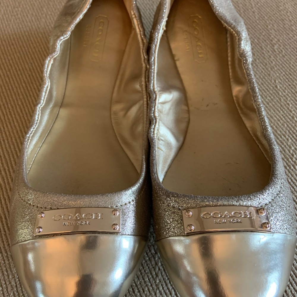 Coach gold ballet flats size 7